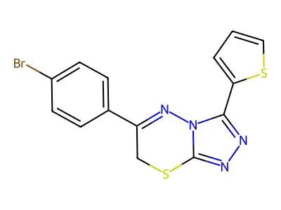 6-(4-bromophenyl)-3-(2-thienyl)-7H-[1,2,4]triazolo[3,4-b][1,3,4]thiadiazine structure