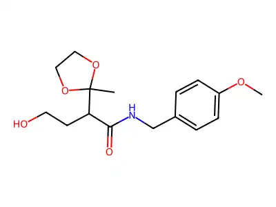alpha-(2-Hydroxyethyl)-N-((4-methoxyphenyl)methyl)-2-methyl-1,3-dioxolane-2-acetamide structure