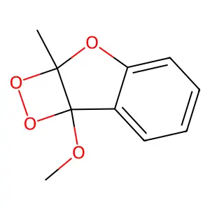 2a,7b-Dihydro-7b-methoxy-2a-methyl-1,2-dioxeto (3,4-b)benzofuran structure