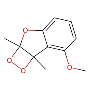 2a,7b-Dihydro-7-methoxy-2a,7b-dimethyl-1,2-dioxeto(3,4-b)benzofuran structure