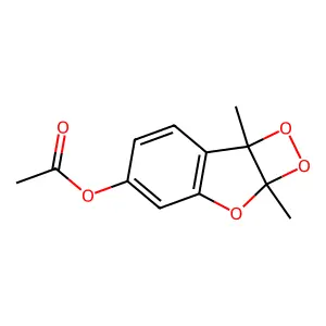 5-(Acetyloxy)-2a,7b-dihydro-2a,7b-dimethyl-1,2-dioxeto(3,4-b)benzofuran structure