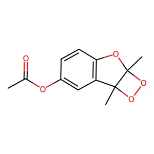 6-(Acetyloxy)-2a,7b-dihydro-2a,7b-dimethyl-1,2-dioxeto(3,4-b)benzofuran structure