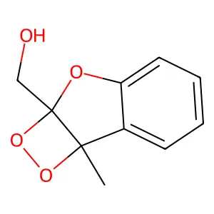 2a,7b-Dihydro-2a-(hydroxymethyl)-7b-methyl-1,2-dioxeto(3,4-b)benzofuran structure