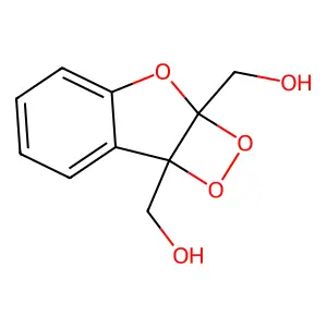 2a,7b-Dihydro-2a,7b-bis(hydroxymethyl)-1,2-dioxeto(3,4-b)benzofuran structure