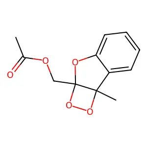 2a-(Acetyloxymethyl)-2a,7b-dihydro-7b-methyl-1,2-dioxeto(3,4-b)benzofuran structure