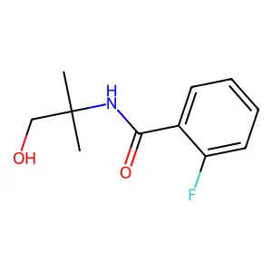 2-fluoro-N-(1-hydroxy-2-methylpropan-2-yl)benzamide structure