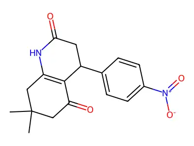 7,7-dimethyl-4-(4-nitrophenyl)-3,4,6,8-tetrahydro-1H-quinoline-2,5-dione structure