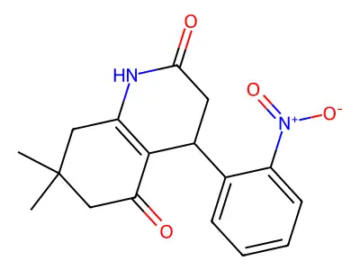 7,7-dimethyl-4-(2-nitrophenyl)-3,4,6,8-tetrahydro-1H-quinoline-2,5-dione structure