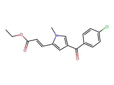 ethyl (E)-3-[4-(4-chlorobenzoyl)-1-methyl-pyrrol-2-yl]prop-2-enoate structure