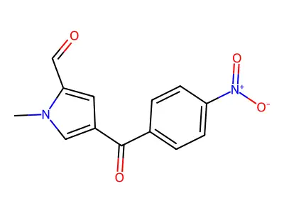 1-methyl-4-(4-nitrobenzoyl)-1H-pyrrole-2-carbaldehyde structure