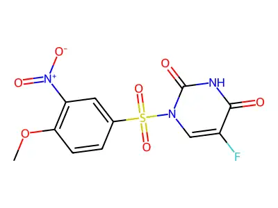 2,4(1H,3H)-Pyrimidinedione, 5-fluoro-1-((4-methoxy-3-nitrophenyl)sulfonyl)- structure