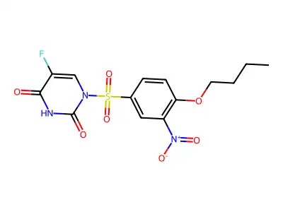 2,4(1H,3H)-Pyrimidinedione, 1-((4-butoxy-3-nitrophenyl)sulfonyl)-5-fluoro- structure