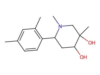 6-(2,4-Dimethylphenyl)-1,3-dimethylpiperidine-3,4-diol structure