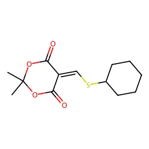5-(Cyclohexylsulfanylmethylidene)-2,2-dimethyl-1,3-dioxane-4,6-dione structure