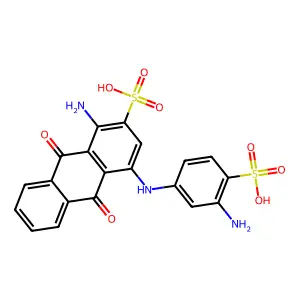 1-Amino-4-(3'-aminophenylamino)anthraquinone-2,4'-disulfonic acid structure