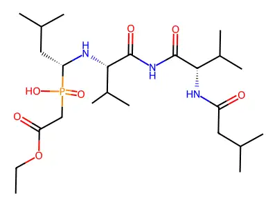 Isovaleryl-valyl-valyl-statine phosphinate ethyl ester structure