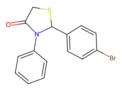 2-(4-Bromophenyl)-3-phenyl-1,3-thiazolidin-4-one structure