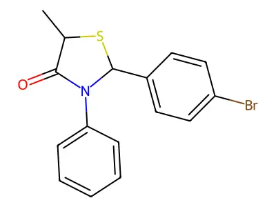 4-Thiazolidinone, 2-(4-bromophenyl)-5-methyl-3-phenyl- structure