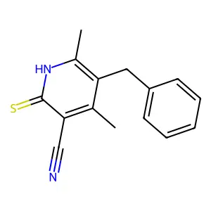 5-Benzyl-4,6-dimethyl-2-thioxo-1,2-dihydropyridine-3-carbonitrile structure