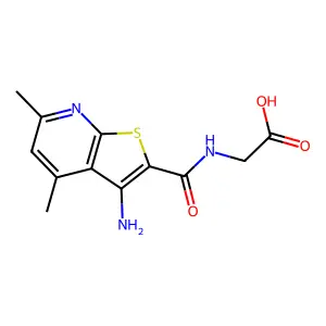 Glycine, N-[(3-amino-4,6-dimethylthieno[2,3-b]pyridin-2-yl)carbonyl]- structure