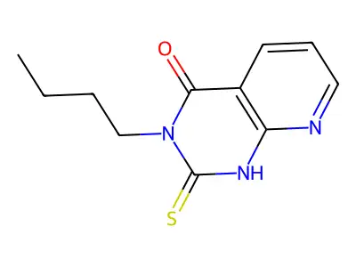 3-butyl-2-thioxo-2,3-dihydropyrido[2,3-d]pyrimidin-4(1H)-one structure