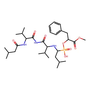 Isovaleryl-valyl-valyl-leucine phosphinate-3-phenyllactic acid methyl ester structure