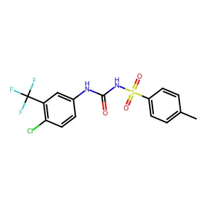 1-chloro-4-[({[(4-methylphenyl)sulfonyl]amino}carbonyl)amino]-2-(trifluoromethyl)benzene structure