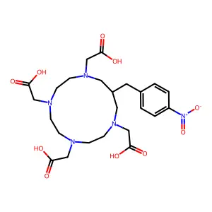 12-(4-Nitrobenzyl)-1,4,7,10-tetraazacyclotridecane-1,4,7,10-tetraacetic acid structure