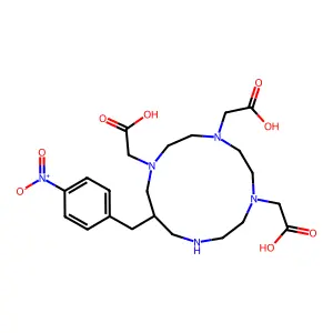 12(4-Nitrobenzyl)-1,4,7,10-tetraazacyclotridecane-1,4,7-triacetic acid structure