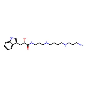 1H-Indole-3-propanamide, N-(3-((4-((3-aminopropyl)amino)butyl)amino)propyl)-alpha-hydroxy- structure