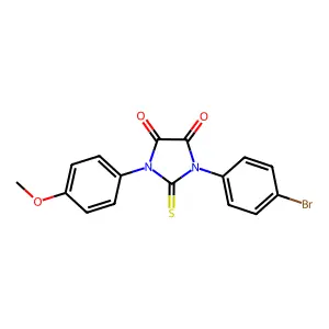 1-(4-Bromophenyl)-3-(4-methoxyphenyl)-2-thioxoimidazolidine-4,5-dione structure