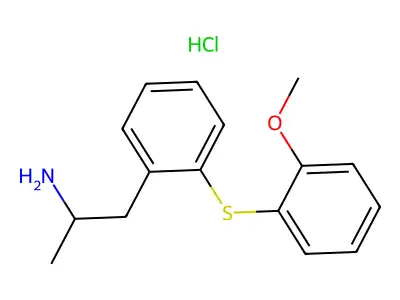 Benzeneethanamine, 2-((2-methoxyphenyl)thio)-alpha-methyl-, hydrochloride structure