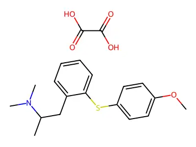 N,N-Dimethyl-1-(2-(4-methoxyphenylthio)phenyl)-2-propylamine oxalate structure