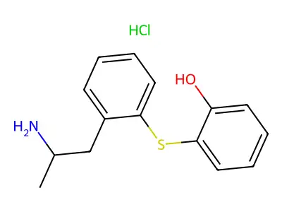 Phenol, 2-((2-(2-aminopropyl)phenyl)thio)-, hydrochloride structure