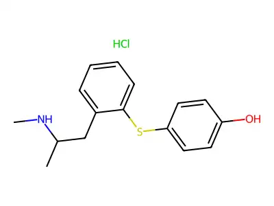 Phenol, 4-((2-(2-(methylamino)propyl)phenyl)thio)-, hydrochloride structure