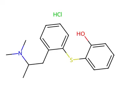 Phenol, 2-((2-(2-(dimethylamino)propyl)phenyl)thio)-, hydrochloride structure