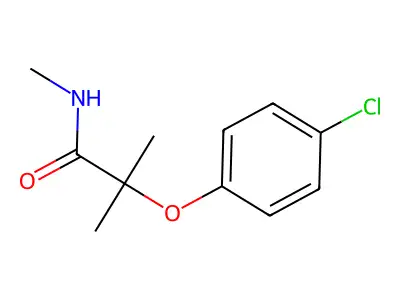 2-(4-chlorophenoxy)-N,2-dimethylpropanamide structure