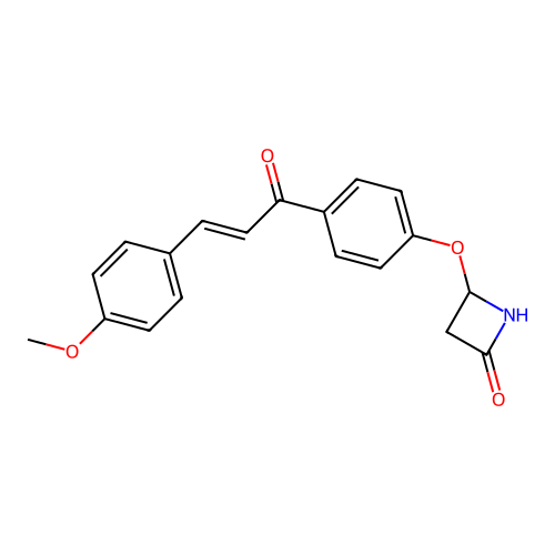 2-Azetidinone, 4-(4-(3-(methoxyphenyl)-1-oxo-2-propen-1-yl)phenoxy)- structure