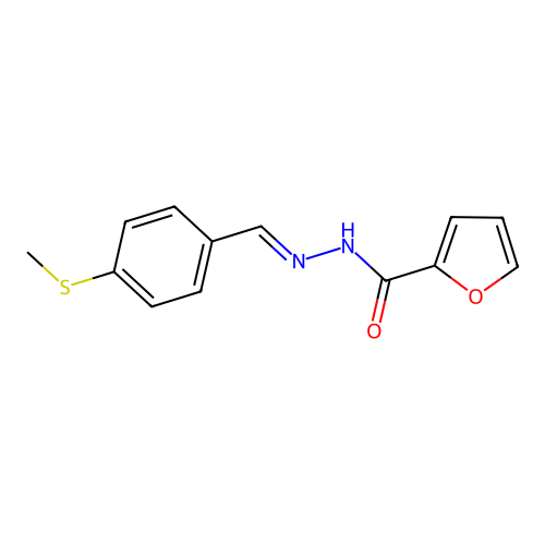 (E)-N'-(4-(methylthio)benzylidene)furan-2-carbohydrazide structure