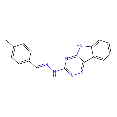 4-methylbenzaldehyde 5H-[1,2,4]triazino[5,6-b]indol-3-ylhydrazone structure