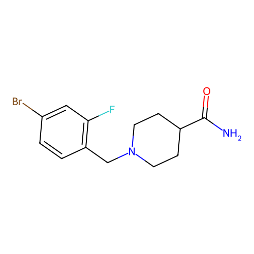1-(4-Bromo-2-fluorobenzyl)piperidine-4-carboxamide structure