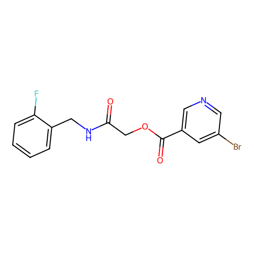 2-[(2-Fluorobenzyl)amino]-2-oxoethyl 5-bromopyridine-3-carboxylate structure