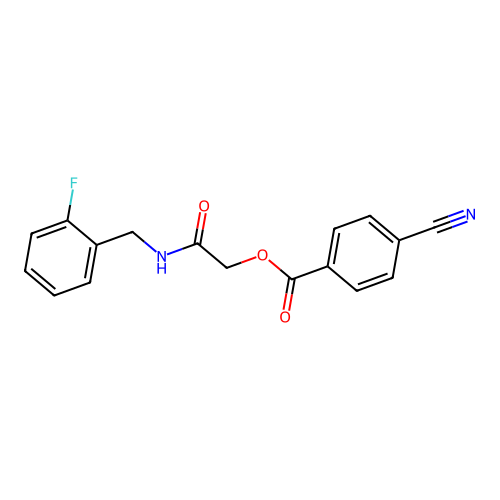2-((2-Fluorobenzyl)amino)-2-oxoethyl 4-cyanobenzoate structure