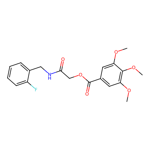 2-((2-Fluorobenzyl)amino)-2-oxoethyl 3,4,5-trimethoxybenzoate structure