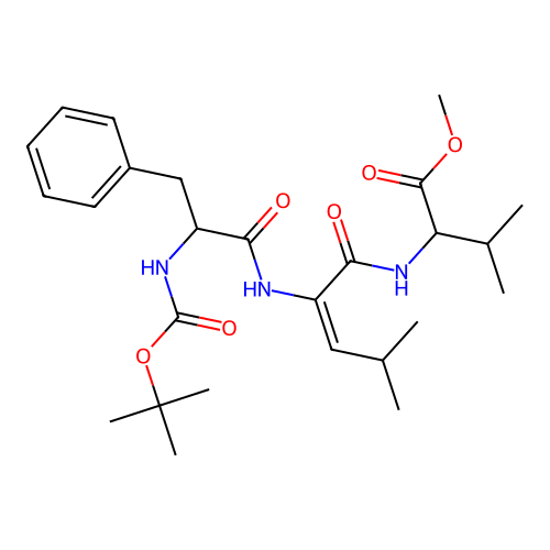 N-Butyloxycarbonyl-phenylalanyl-dehydroleucyl-valine methyl ester structure
