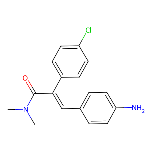 (N,N-dimethylcarbamoyl)-4-amino-4'-chlorostilbene structure