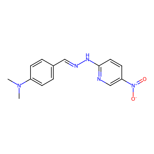 Benzaldehyde, p-(dimethylamino)-, (5-nitro-2-pyridyl)hydrazone structure