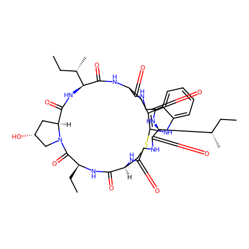 Amaninamide, S-deoxo-abu(1)-ile(3)- structure