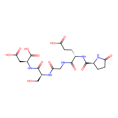 焦谷氨酰-谷氨酰-甘氨酰-丝氨酰-天冬氨酸 structure
