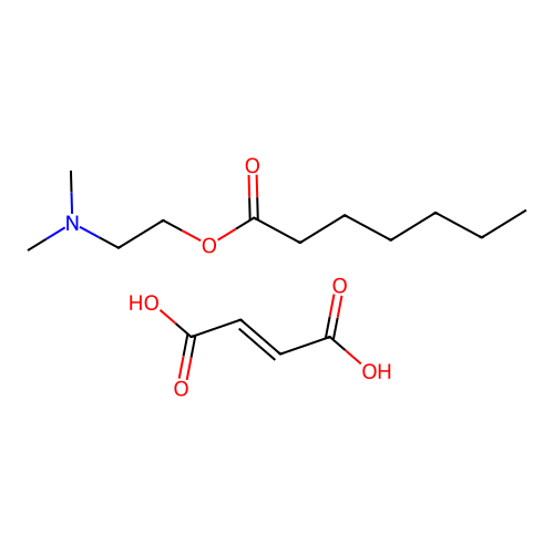 Heptanoic acid, 2-(dimethylamino)ethyl ester, (Z)-2-butenedioate (1:1) structure